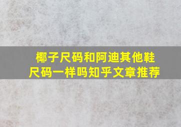 椰子尺码和阿迪其他鞋尺码一样吗知乎文章推荐