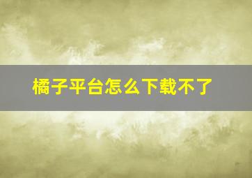 橘子平台怎么下载不了