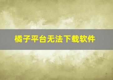 橘子平台无法下载软件