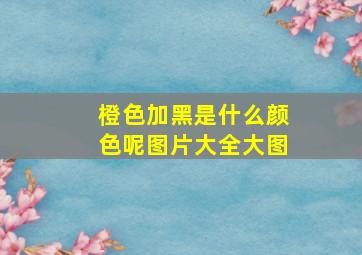 橙色加黑是什么颜色呢图片大全大图