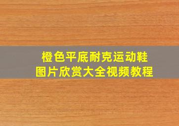 橙色平底耐克运动鞋图片欣赏大全视频教程