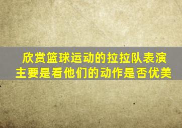 欣赏篮球运动的拉拉队表演主要是看他们的动作是否优美