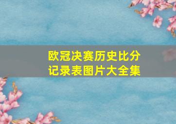 欧冠决赛历史比分记录表图片大全集