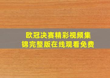 欧冠决赛精彩视频集锦完整版在线观看免费