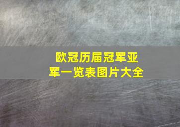 欧冠历届冠军亚军一览表图片大全