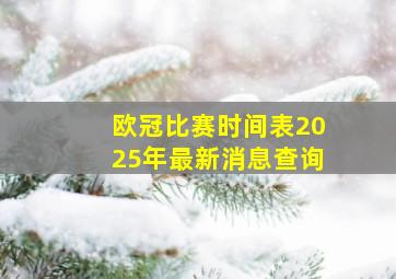 欧冠比赛时间表2025年最新消息查询