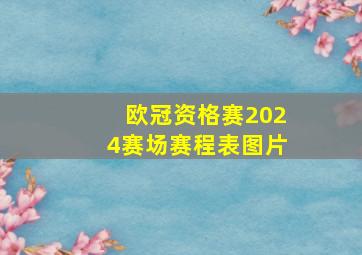 欧冠资格赛2024赛场赛程表图片