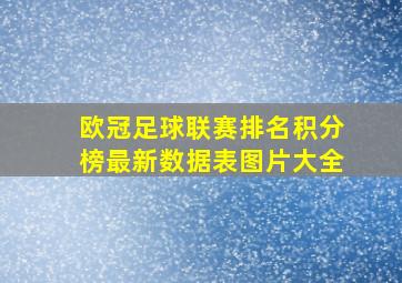 欧冠足球联赛排名积分榜最新数据表图片大全