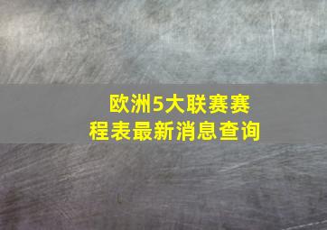 欧洲5大联赛赛程表最新消息查询