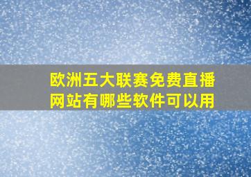 欧洲五大联赛免费直播网站有哪些软件可以用