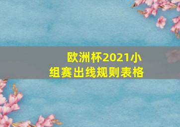 欧洲杯2021小组赛出线规则表格