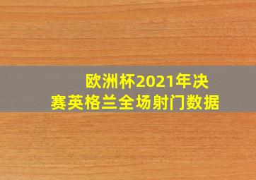 欧洲杯2021年决赛英格兰全场射门数据