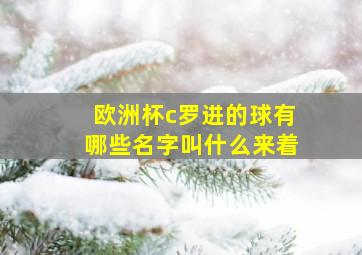 欧洲杯c罗进的球有哪些名字叫什么来着