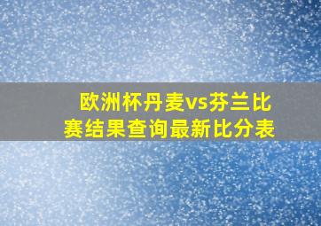 欧洲杯丹麦vs芬兰比赛结果查询最新比分表