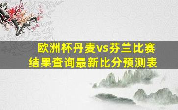 欧洲杯丹麦vs芬兰比赛结果查询最新比分预测表