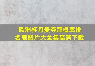 欧洲杯丹麦夺冠概率排名表图片大全集高清下载