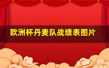 欧洲杯丹麦队战绩表图片