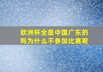 欧洲杯全是中国广东的吗为什么不参加比赛呢