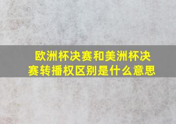 欧洲杯决赛和美洲杯决赛转播权区别是什么意思