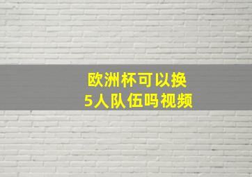 欧洲杯可以换5人队伍吗视频