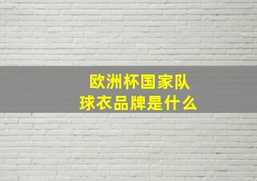 欧洲杯国家队球衣品牌是什么