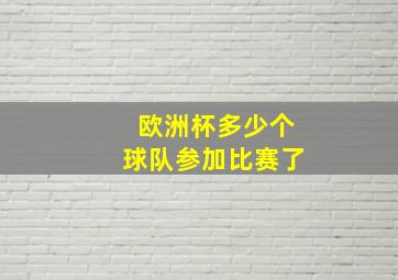 欧洲杯多少个球队参加比赛了