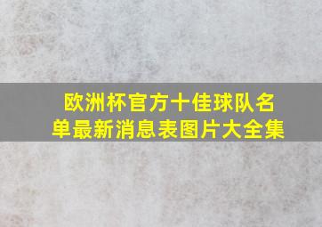 欧洲杯官方十佳球队名单最新消息表图片大全集