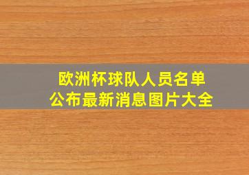 欧洲杯球队人员名单公布最新消息图片大全