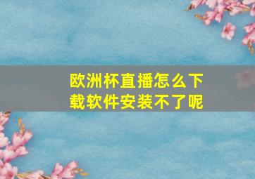 欧洲杯直播怎么下载软件安装不了呢