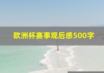 欧洲杯赛事观后感500字