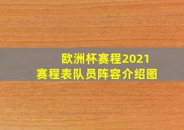 欧洲杯赛程2021赛程表队员阵容介绍图