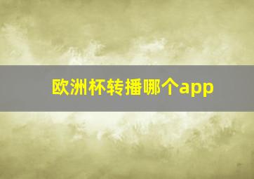 欧洲杯转播哪个app