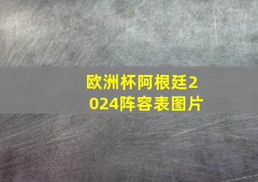 欧洲杯阿根廷2024阵容表图片