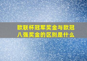 欧联杯冠军奖金与欧冠八强奖金的区别是什么