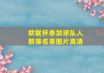 欧联杯参加球队人数排名表图片高清