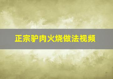 正宗驴肉火烧做法视频