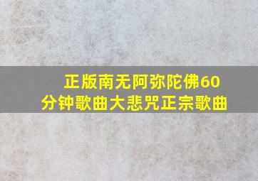 正版南无阿弥陀佛60分钟歌曲大悲咒正宗歌曲