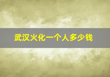 武汉火化一个人多少钱