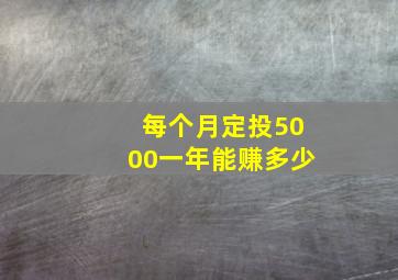 每个月定投5000一年能赚多少