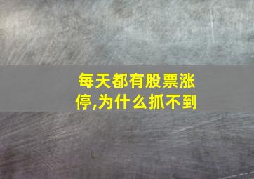 每天都有股票涨停,为什么抓不到