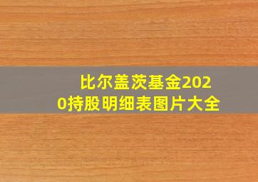 比尔盖茨基金2020持股明细表图片大全