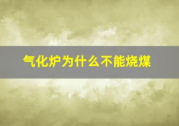 气化炉为什么不能烧煤