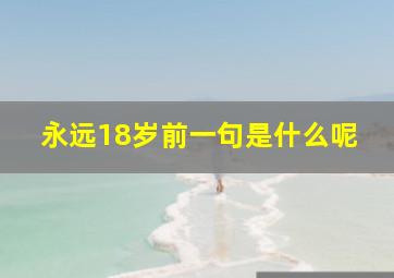 永远18岁前一句是什么呢