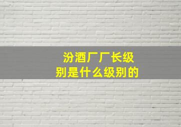 汾酒厂厂长级别是什么级别的