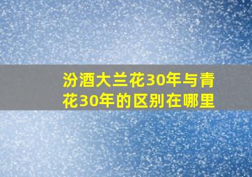 汾酒大兰花30年与青花30年的区别在哪里