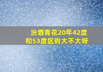 汾酒青花20年42度和53度区别大不大呀