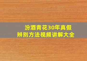 汾酒青花30年真假辨别方法视频讲解大全