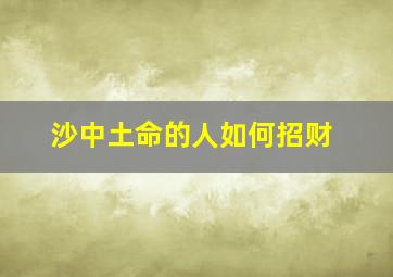 沙中土命的人如何招财