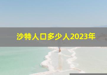 沙特人口多少人2023年