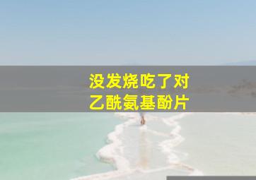 没发烧吃了对乙酰氨基酚片